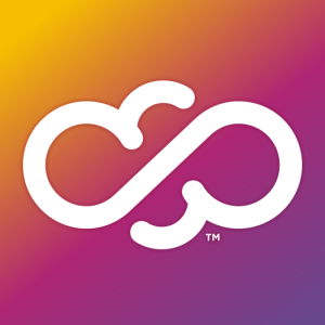 A colorful CloudLibrary NewsStand logo with a white infinity-shaped icon on a gradient background.
