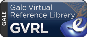 The Gale Virtual Reference Library (GVRL) logo with a dark blue background and stylized “e” icon.