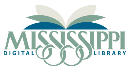 The Mississippi Digital Library logo featuring stylized open book shapes in green and blue above the words “Mississippi Digital Library.”