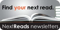 A banner showing an open book with the text “Find your next read. NextReads newsletters.”